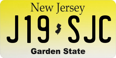 NJ license plate J19SJC