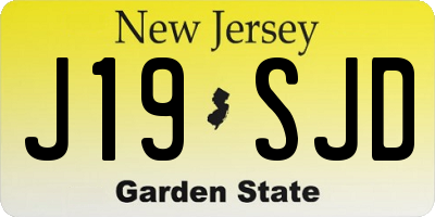 NJ license plate J19SJD