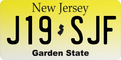 NJ license plate J19SJF