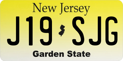 NJ license plate J19SJG