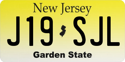 NJ license plate J19SJL