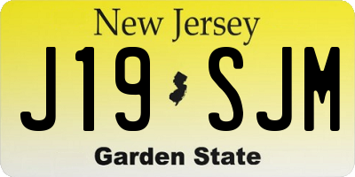 NJ license plate J19SJM