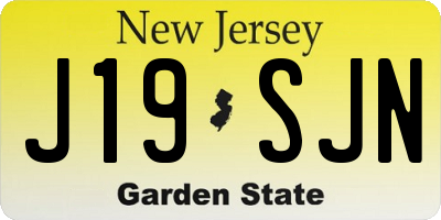 NJ license plate J19SJN