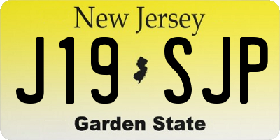 NJ license plate J19SJP