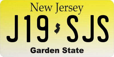 NJ license plate J19SJS