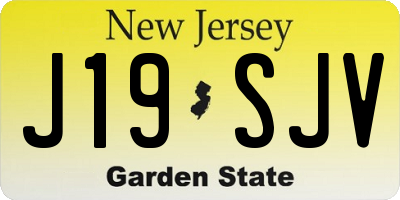 NJ license plate J19SJV