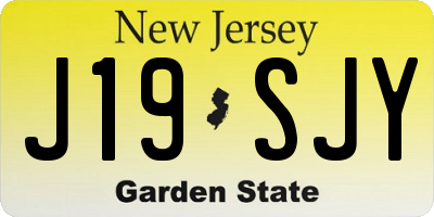 NJ license plate J19SJY