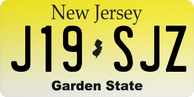 NJ license plate J19SJZ