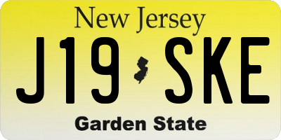 NJ license plate J19SKE