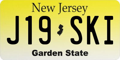 NJ license plate J19SKI