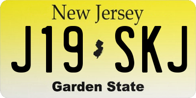 NJ license plate J19SKJ