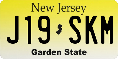 NJ license plate J19SKM