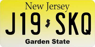 NJ license plate J19SKQ