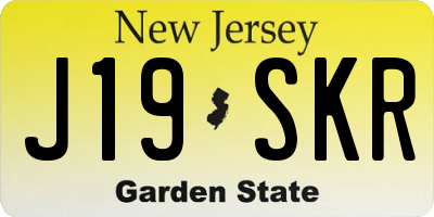 NJ license plate J19SKR