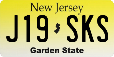 NJ license plate J19SKS