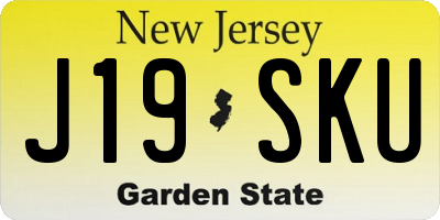 NJ license plate J19SKU