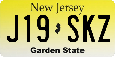 NJ license plate J19SKZ