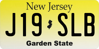 NJ license plate J19SLB