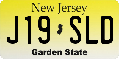 NJ license plate J19SLD