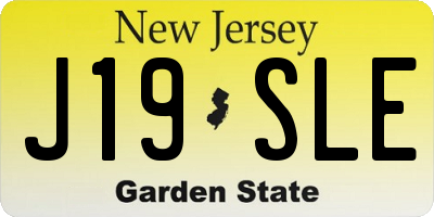 NJ license plate J19SLE