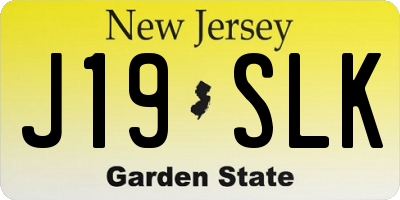 NJ license plate J19SLK