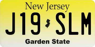 NJ license plate J19SLM