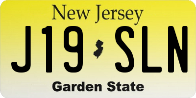 NJ license plate J19SLN