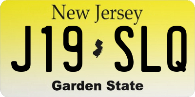 NJ license plate J19SLQ