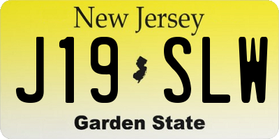 NJ license plate J19SLW