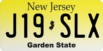 NJ license plate J19SLX