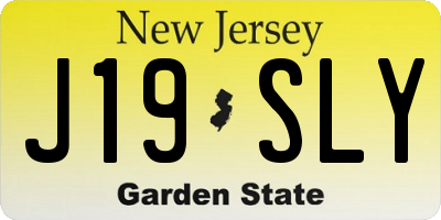 NJ license plate J19SLY