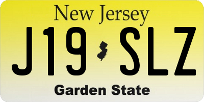 NJ license plate J19SLZ