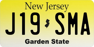 NJ license plate J19SMA