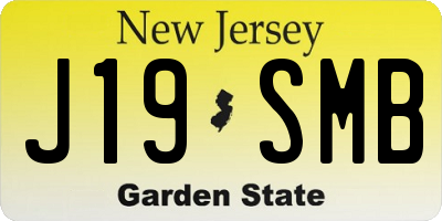 NJ license plate J19SMB