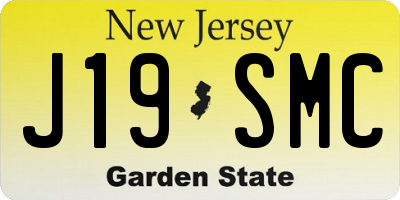 NJ license plate J19SMC