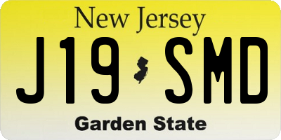 NJ license plate J19SMD