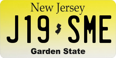 NJ license plate J19SME