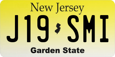 NJ license plate J19SMI