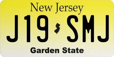NJ license plate J19SMJ