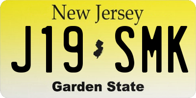 NJ license plate J19SMK