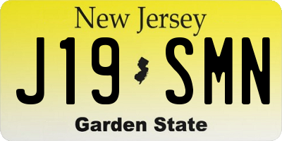 NJ license plate J19SMN