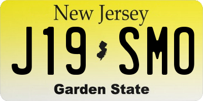 NJ license plate J19SMO