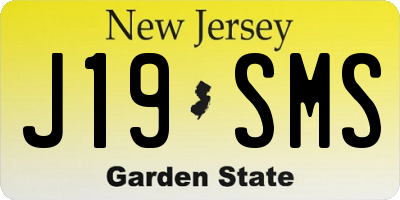 NJ license plate J19SMS