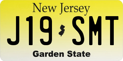 NJ license plate J19SMT