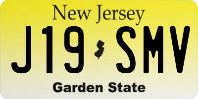 NJ license plate J19SMV