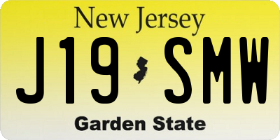 NJ license plate J19SMW