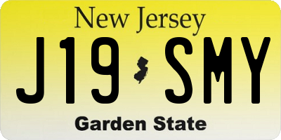 NJ license plate J19SMY