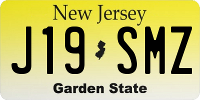 NJ license plate J19SMZ