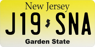 NJ license plate J19SNA