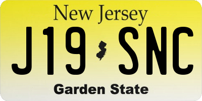 NJ license plate J19SNC